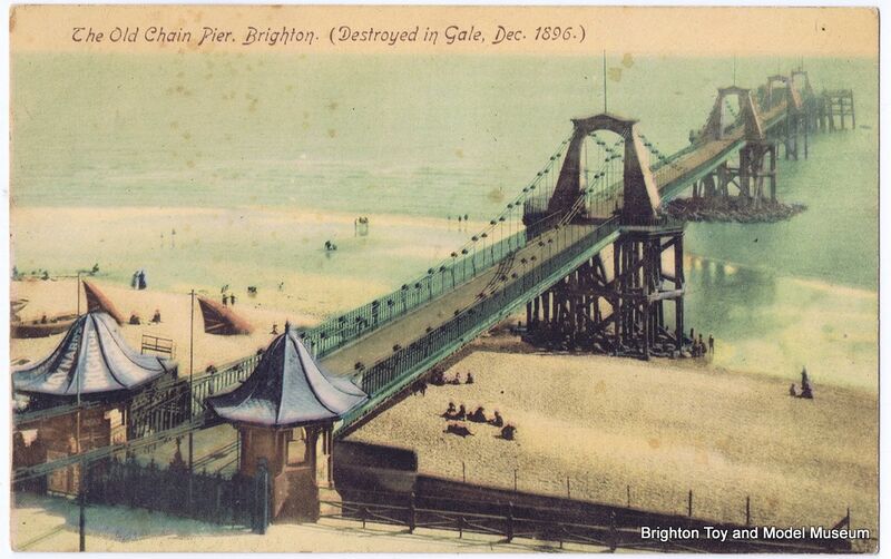 File:The Old Chain Pier, Brighton, colourised (postcard, old, unclaimed).jpg