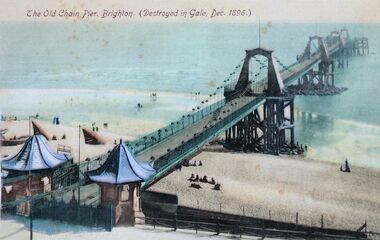 "The Old Chain Pier, Brighton", postcard