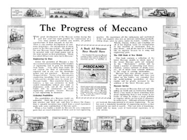 "The Progress of Meccano", article, 1930