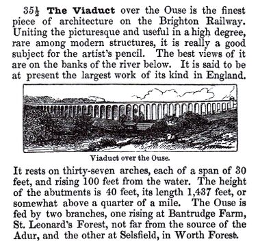 ~1846: "The Viaduct over the Ouse", "Railway Chronicle Travelling Chart or Iron Road Book", "London-Brighton", James Holmes
