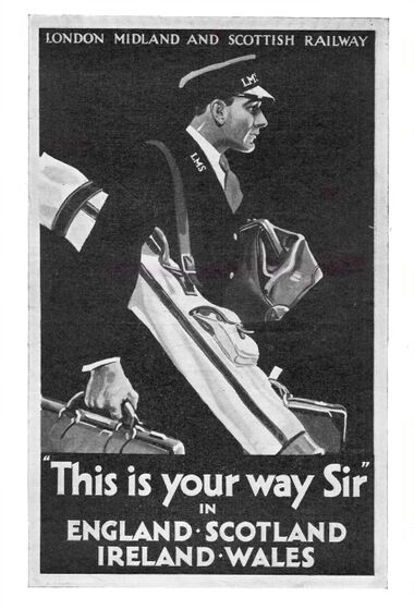 1928: poster art, "This is your way, Sir"