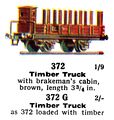 Timber Truck, 00 gauge, Märklin 372 372G (Marklin00CatGB 1937).jpg