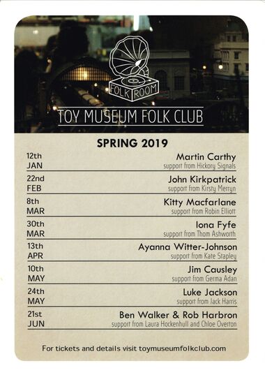 2019: Spring 2019 events at the Toy Museum Folk Club