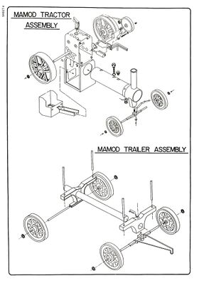 Mamod Traction Engine and Trailer kit, assembly diagram