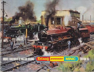 1970: Tri-ang Hornby catalogue, Edition 16, "Model Railways and Motor Racing", with artwork by Terence Cuneo