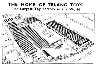 1937: "The Home of Tri-ang Toys", "The Largest Toy Factory in the World"