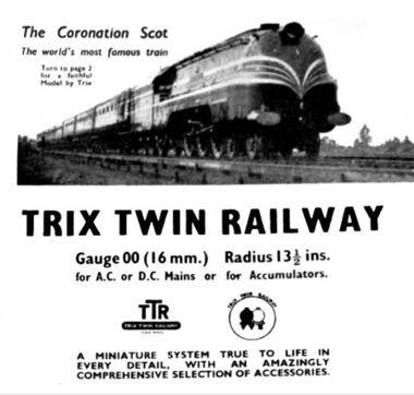 Trix Twin Railways promotion for their Coronation Scot set (1937)
