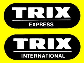 "Trix Express" and "Trix International" logos used after WW2 on model railways produced in West Germany