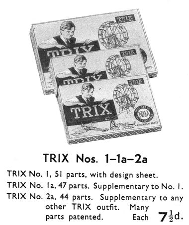 1938: Trix Construction Set No.1, 1a, 2a