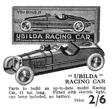 1932: Ubilda Racing Car catalogue listing