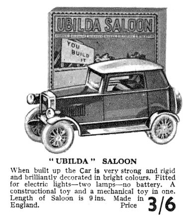 1932: Ubilda Saloon Car, catalogue listing