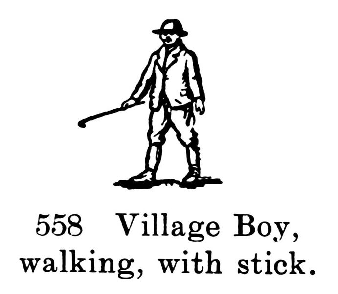 File:Village Boy, walking with stick, Britains Farm 558 (BritCat 1940).jpg