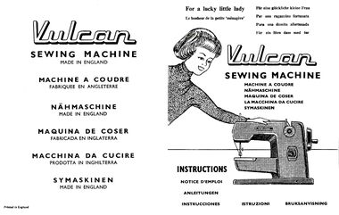 Vulcan Countess instructions sheet, front and rear panels