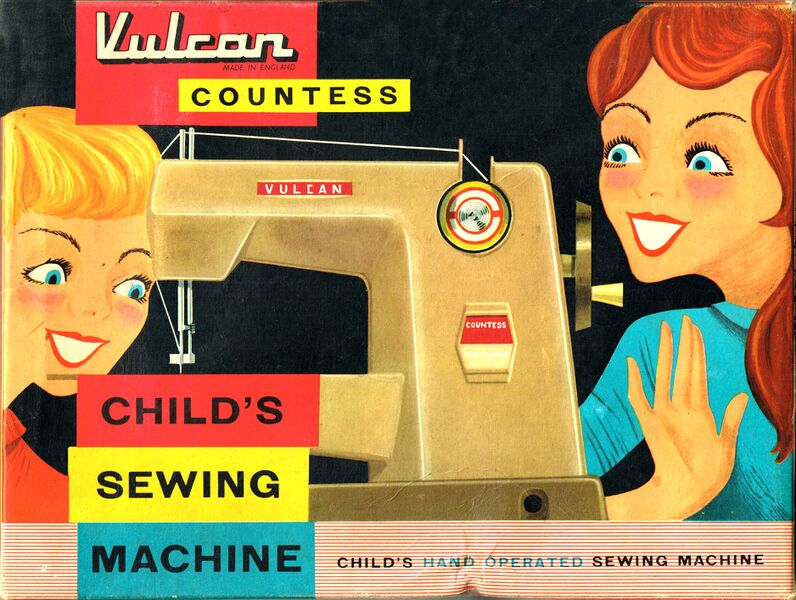 File:Vulcan Countess sewing machine, box lid.jpg