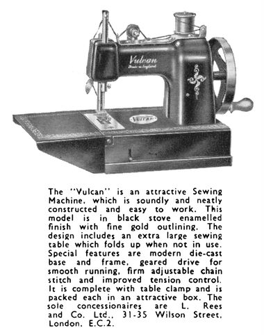 1955: The second main unnamed version of the Vulcan sewing machine, generally referred to as the "Featherweight")