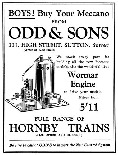 1927: "Wormar Engine", Odd & Sons, Sutton