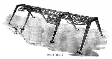 1900s: Märklin Wuppertaler_Schwebebahn - Wuppertal Suspension Railway model 2341/4, 3341/4