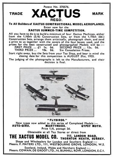 1933: Summer 1:40 kit aircraft competition