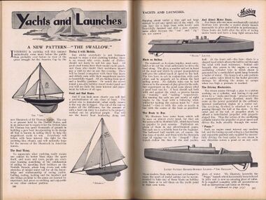 1930: Hobbies Yachts and Launches, Hobbies Weekly, showing "Peggy" and "Swallow"