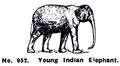 Young Indian Elephant, Britains Zoo No952 (BritCat 1940).jpg