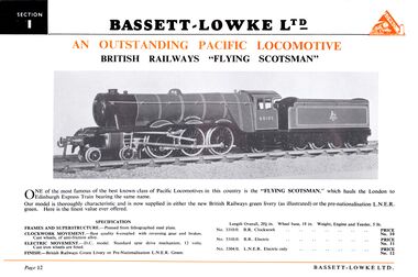 1952 Bassett-Lowke catalogue page