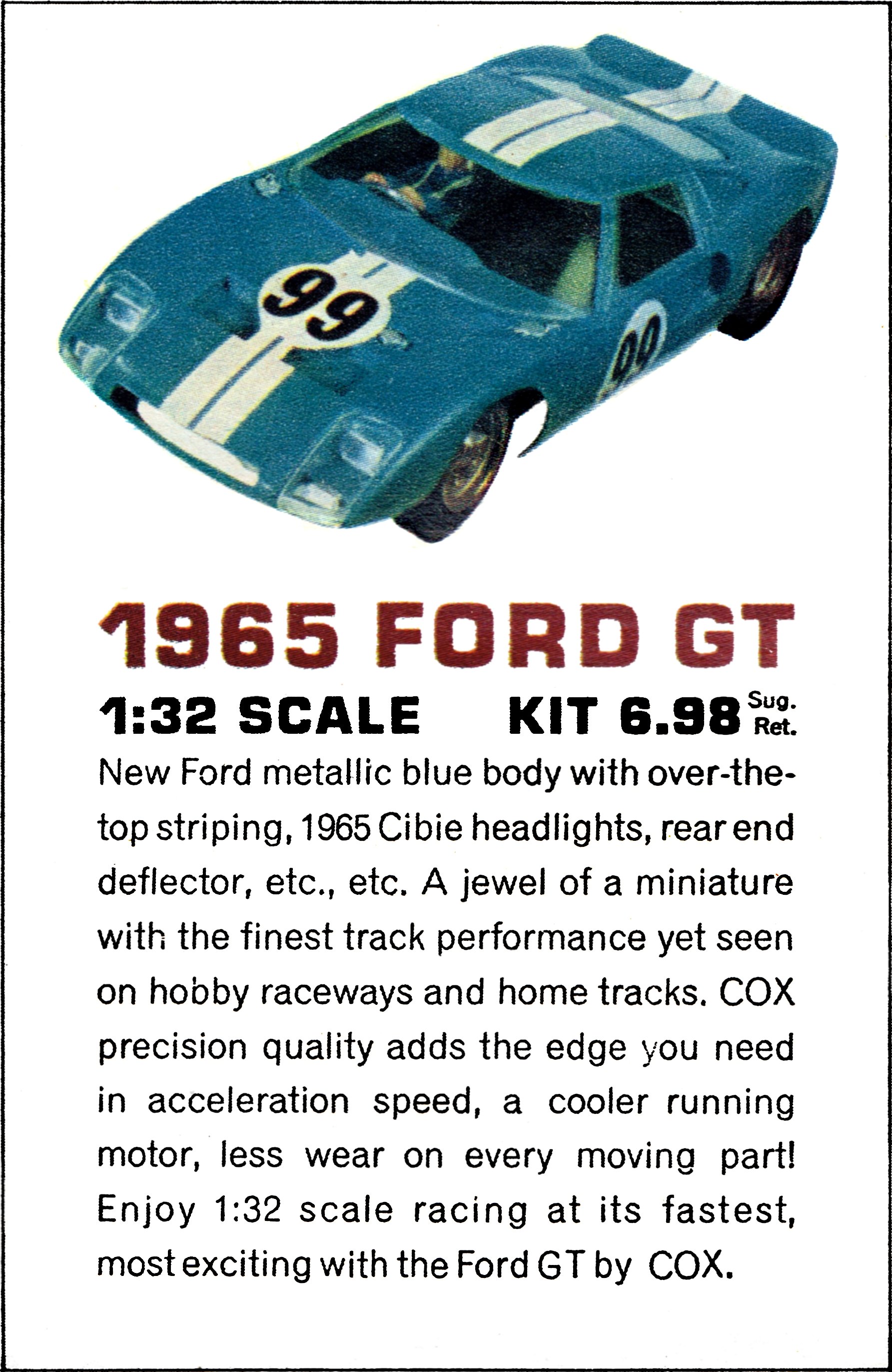 Slot Car Gray Free Wheeling Front Suspension COX # 9932 Cheetah Ford GT 1/32 NOS 