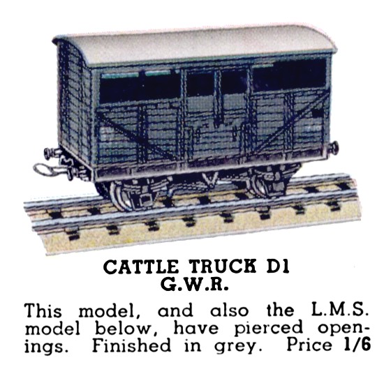 File:Cattle Truck GWR, Hornby Dublo D1 (HBoT 1939).jpg