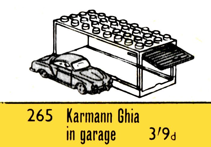File:Karmann Ghia in Garage, Lego 265 (Lego ~1964).jpg