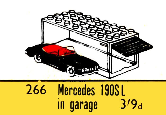 File:Mercedes 190SL in Garage, Lego 266 (Lego ~1964).jpg