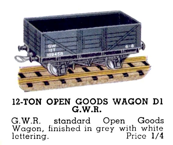 File:Open Goods Wagon 12-Ton GWR, Hornby Dublo D1 (HBoT 1939).jpg