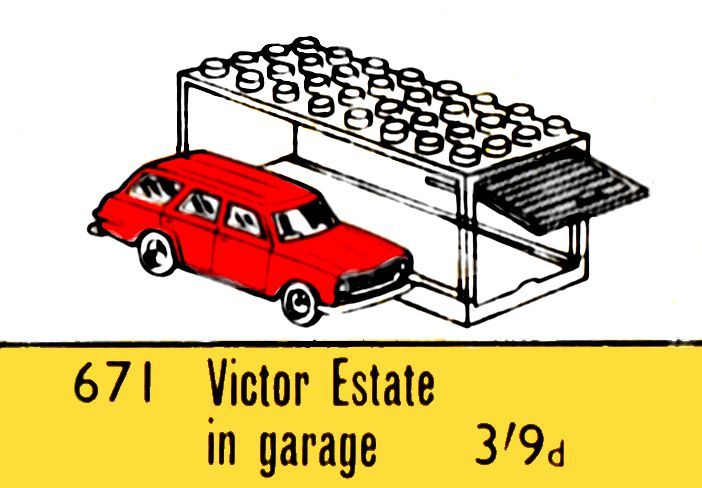 File:Vauxhall Victor Estate in Garage, Lego 671 (Lego ~1964).jpg