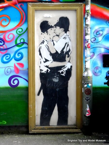 File:'Kissing Policemen' mural, by Banksy, Brighton.jpg