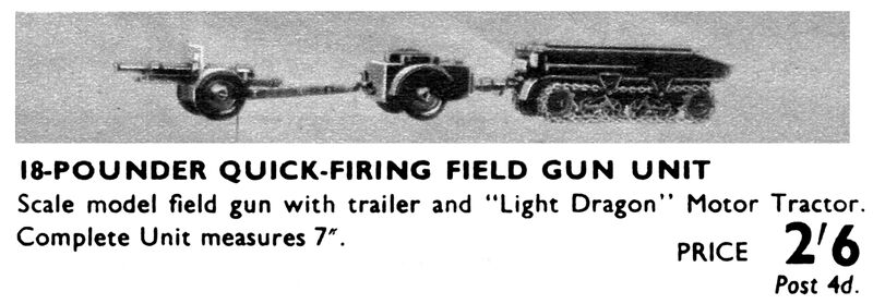 File:18-Pounder Quick-Firing Field Gun Unit, Dinky Toys 162 (HamleyCat 1939).jpg
