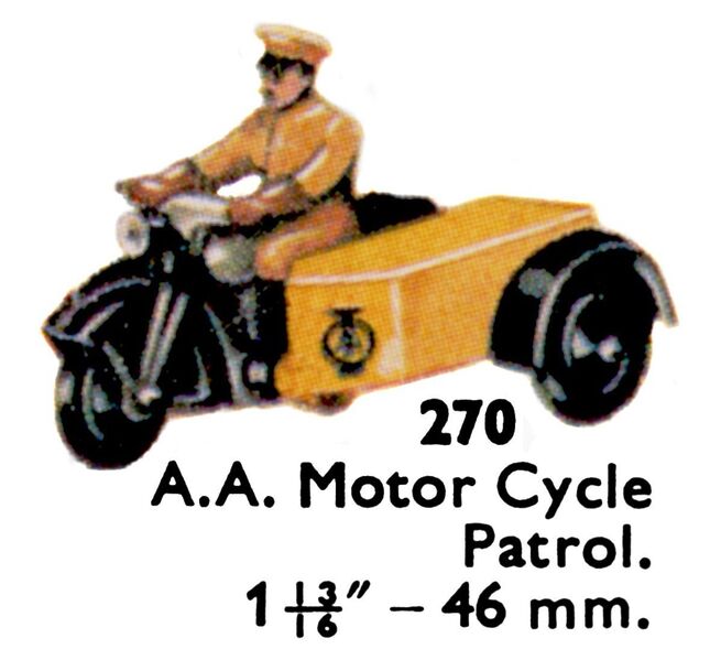 File:AA Motor Cycle Patrol, Dinky Toys 270 (DinkyCat 1963).jpg