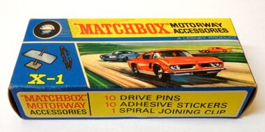 Matchbox Motorway Accessory Pack X-1, box top