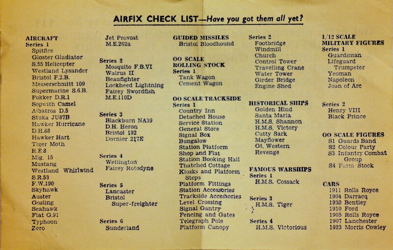 File:Airfix Check List - Have You Got Them All Yet, yellow slip (1960).jpg
