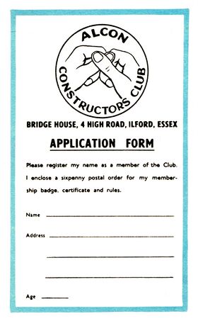Alcon Constructors' Club, application form