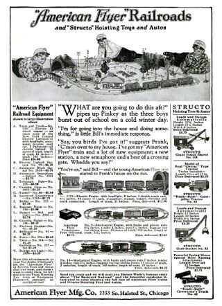 American Flyer advert, "American Flyer Manufacturing Company", Chicago, 1924