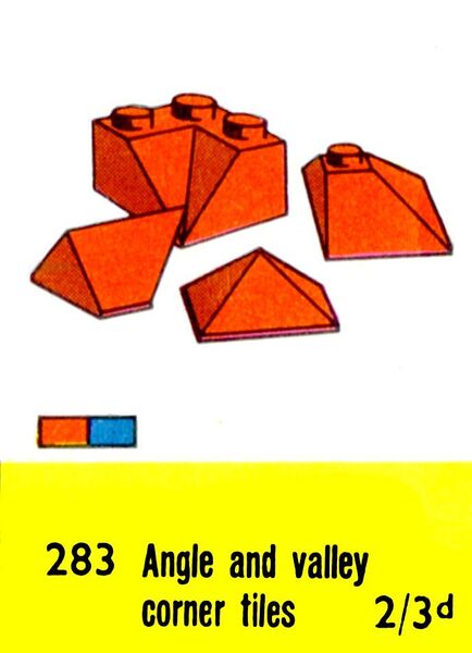 File:Angle and Valley Corner Tiles, Lego Set 283 (LegoCat ~1960).jpg