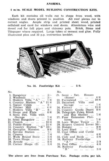 1938: page from the Hambling's catalogue