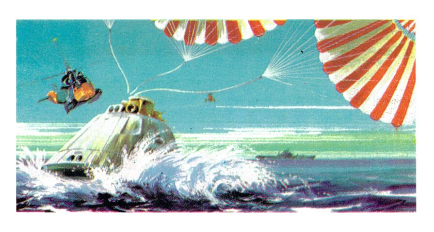 Apollo Parachute Recovery, Card No 36 (RaceIntoSpace 1971).jpg
