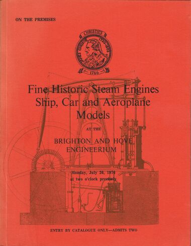 1976: Christies auction catalogue showing the earlier name, "Brighton and Hove Engineerium"