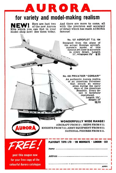 1960: "Aurora for variety and model-making realism"