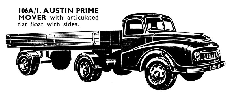 File:Austin Prime Mover, with articulated flat float with sides, Spot-On Models 106A-1 (SpotOn 1959).jpg