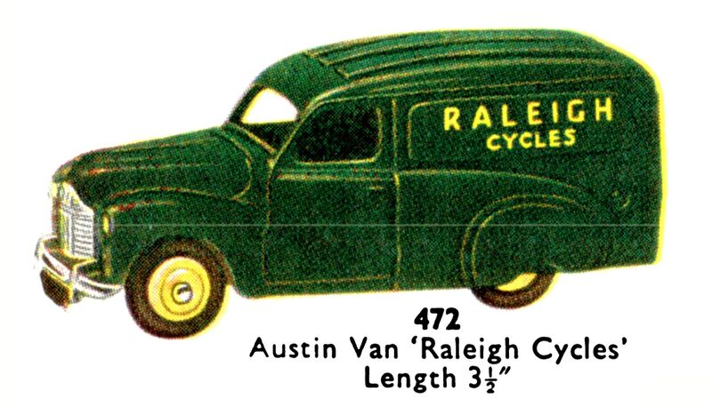 File:Austin Van, Raleigh Cycles, Dinky Toys 472 (DinkyCat 1957-08).jpg