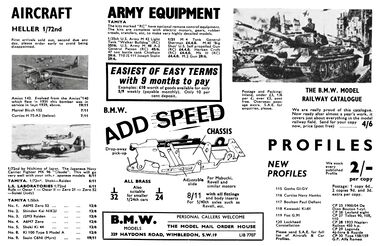 1966: BWM Models advert, Meccano Magazine
