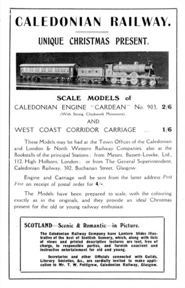 Bassett-Lowke Cardean advert, 1910