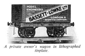 The original tinplate Bassett-Lowke wagon on gauge 0 or Gauge 1