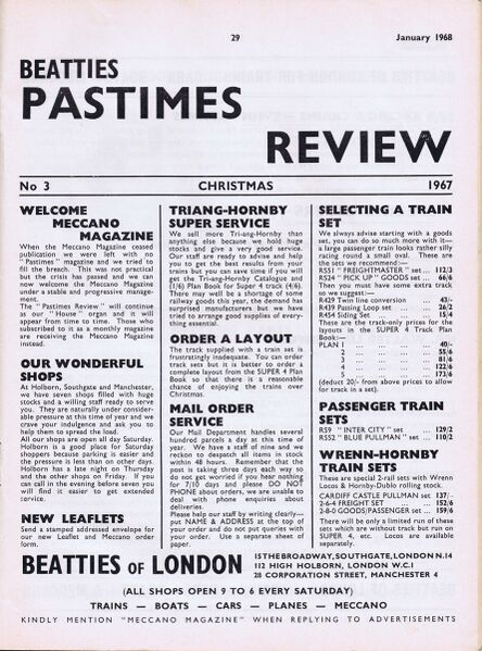 File:Beatties Pastimes Review No3, Xmas 1967, p1 (MM 1968-01).jpg