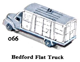 Dublo Dinky Toys Bedford Flat Truck, pictured with railway container